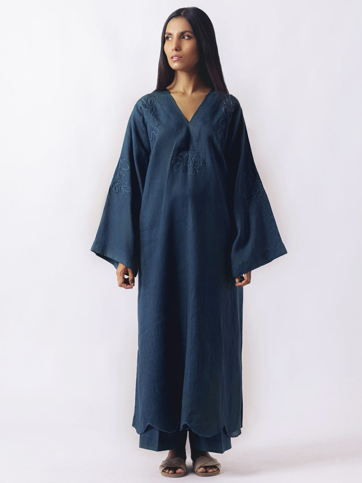 Midnight Skies - Long Kurta With Culottes